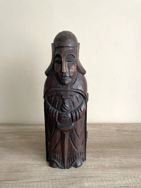 Flaschenversteck...Holz Figur.. Flaschenbehälter.. H 39 cm