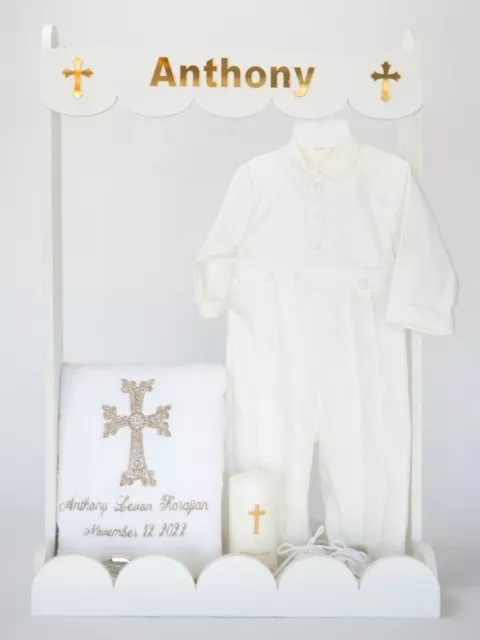 Christening Baby Cloths Display - Baby Shower Closet to Display Baby