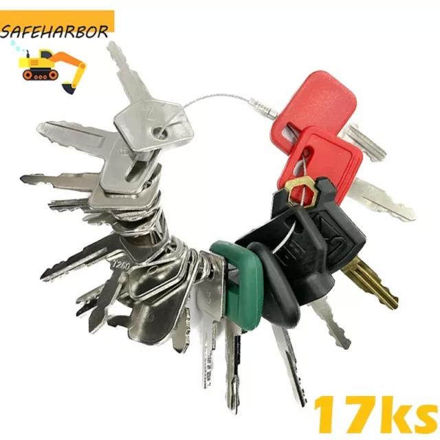 17 Heavy Equipment Construction Machines Ignition Keys Cat Volvo JCB Case Kubota