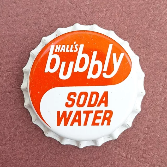 1960s HALL'S BUBBLY SODA (Norwood SA) Unused Bottle Cap Crown Cork Top