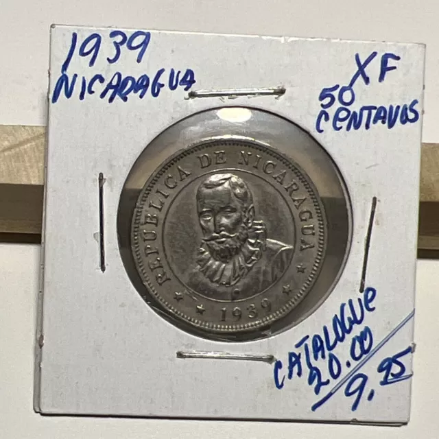 1939 Nicaragua 50 Centavos XF (INV B)