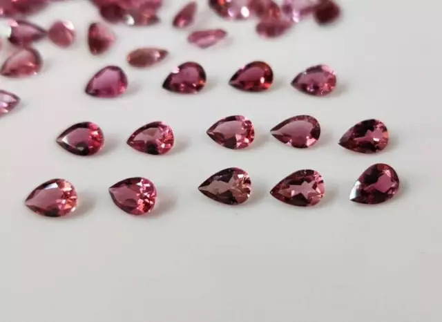 AAA Naturel Rose Tourmaline 5x4mm Poire Forme à Facettes Coupe Desseré Gemme 10