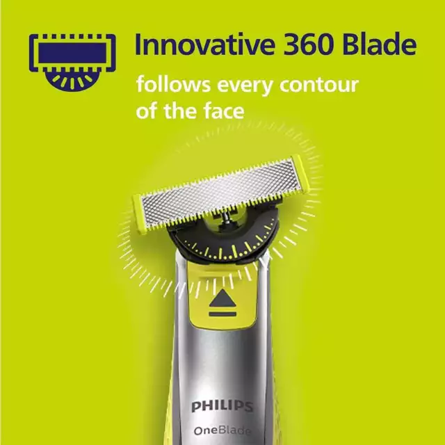 Philips OneBlade Replacement 360 Blade Head Pack of 3 Replacement Blade Head New 2