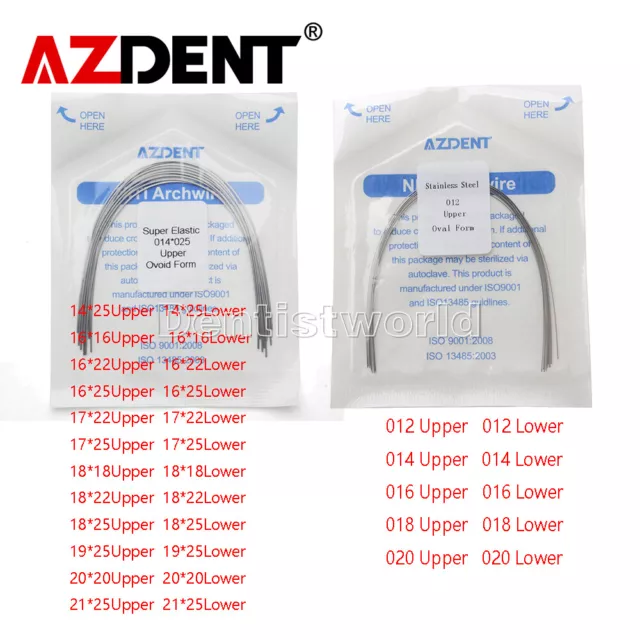 Dental Orthodontic Arch Wires Oval Form Stainless Steel Round/Rectangular AZDENT