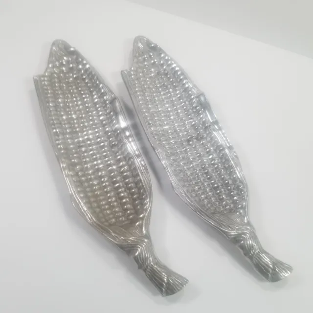 Pair of Ear Of Corn Tray Trinket Dish Wilton Armetale Bruce Fox  Made in PA USA