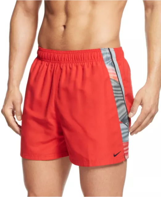 Nike Amped Armor 4" Volley Swim Shorts Red Mens XL New