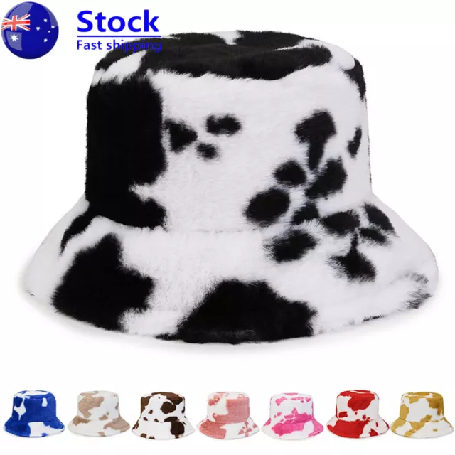 Women Winter Fluffy Plush Bucket Hat Ladies Warm Faux Fur Soft Fisherman Cap Hat