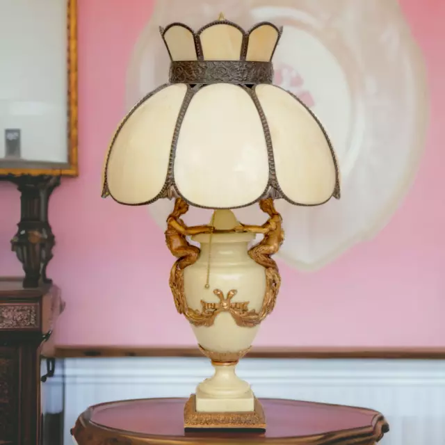 Große JUGENDSTIL Prunkleuchte klassisch Figur Amphore Lampe Leuchte Tiffany