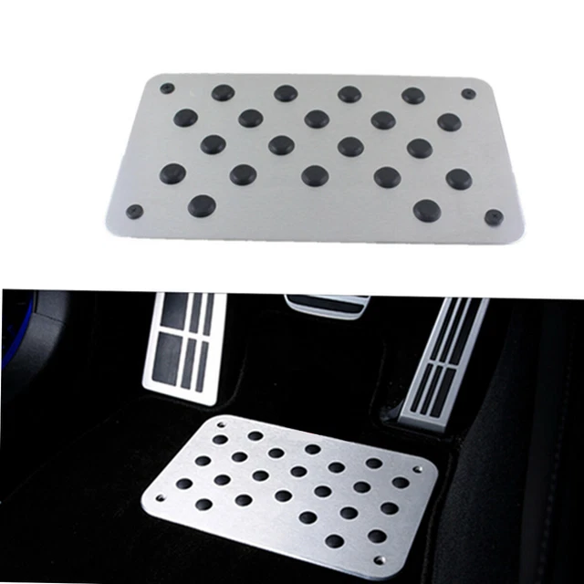 Aluminum Car Floor Scuff Plate Foot Pedal Pad Cover Heel Carpet Patch Non-slip