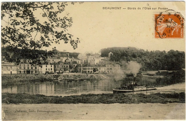 Cpa 95.Beaumont.Bord de l’Oise sur Persan. Frémont Editeur.Oblitération Ambulant