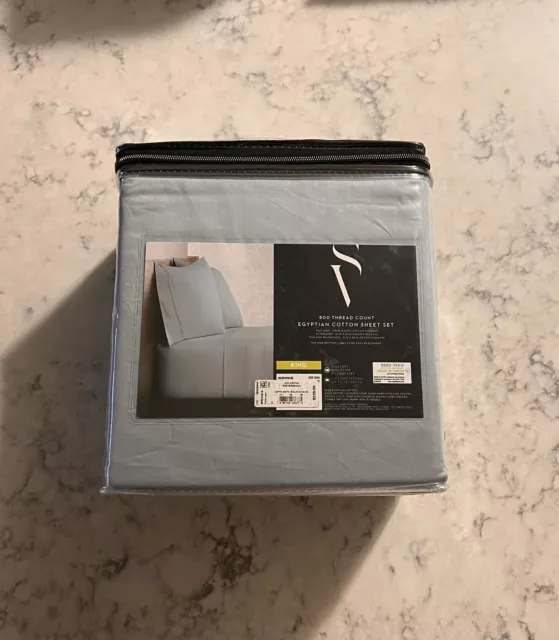 Simply Vera Vera Wang 800 Thread Count Egyptian Cotton KING 4PC Set - SLATE BLUE 2