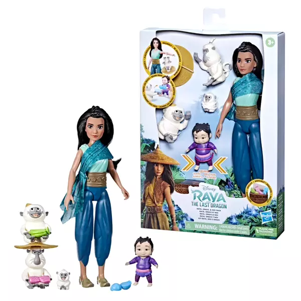 Figurine Disney Raya Et Le Dernier Dragon - Raya, Ongis et Noi - Hasbro - NEUF