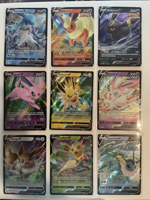 Pokemon EEVEE EVOLUTION V PROMO Complete SWSH 9 Card Set (NM/M) Umbreon  SWSH203