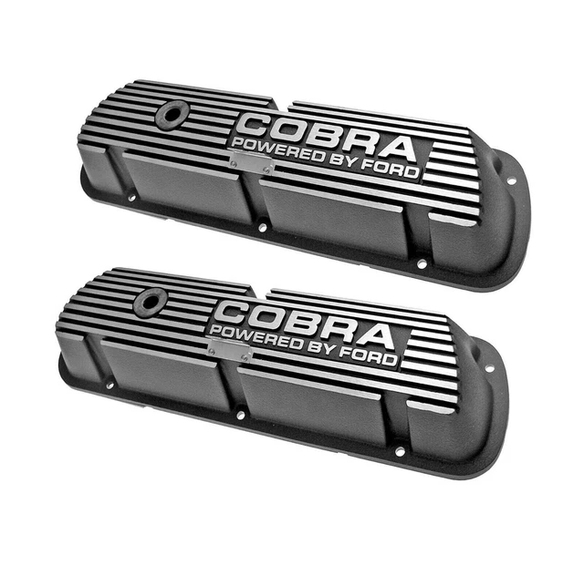 Ford SB 289 302 351w Polished Alum. 347 Stroker Black Valve Covers