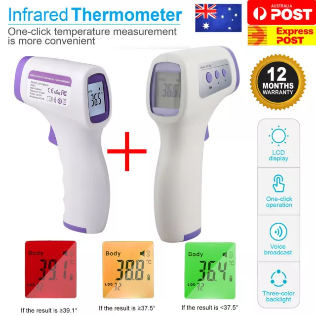 Infrared Forehead Non-touch Baby Adult Digital Thermometer Body Temperature Gun+