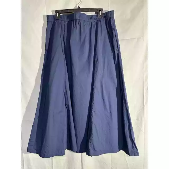 J Jason Wu Midi Skirt Womens Large Navy Blue Pull On Pockets Capsule Minimalist