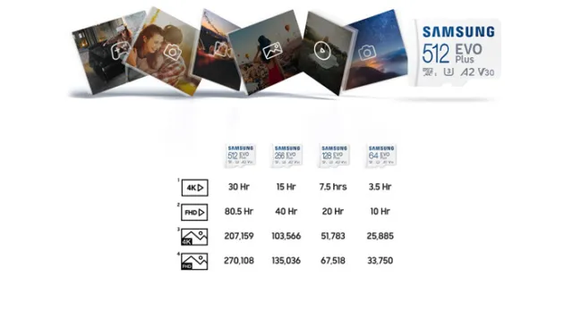 SAMSUNG EVO PLUS A2 130MB C10 micro SD SDHC SDXC CARD 512GB 256GB 128GB 64GB LOT 3