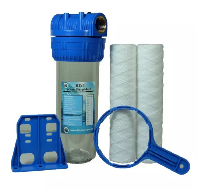 Wasserfilter Gehäuse SET 10 Zoll 2 Sediment Wickel Vor Filter Brunnen Pool Pumpe