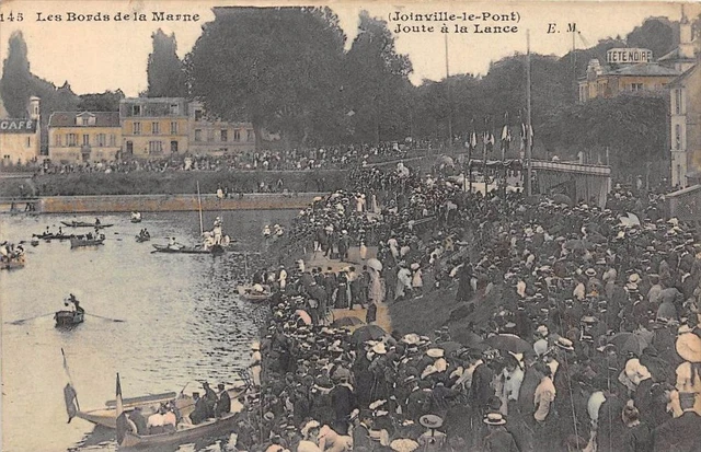 Cpa 94 Joinville Le Pont Bords De La Marne Joutes A La Lance