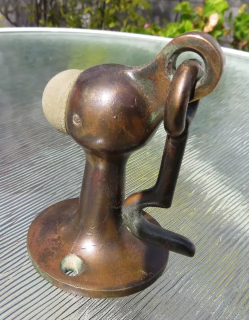 Antique Brass Door Stop Hardware With Hook
