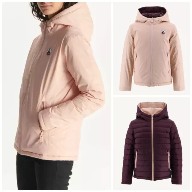 Cappotto giacca JOTT taglia ragazze UK 12 - 14 REVERSIBILE Zurich con cappuccio invernale rosa