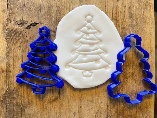 Christmas Tree with baubles cookie/ biscuit cutter, baking, cake, decorating