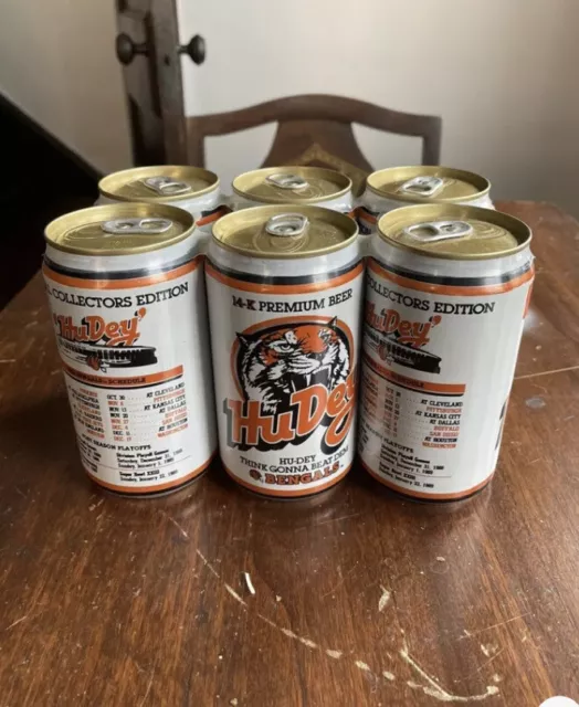 1988 Sealed Cincinnati Bengals HuDey Hudepohl 14k Collectors 6pack Cans NFL Hudy