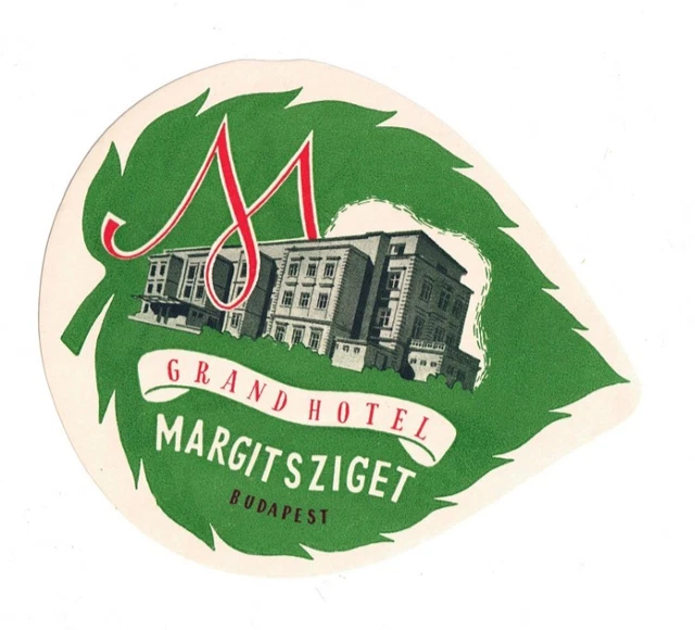 Grand Label VINTAGE LUGGAGE TAG-LABEL-HUNGRY Budapest-Grand Hotel Margitsziget ...