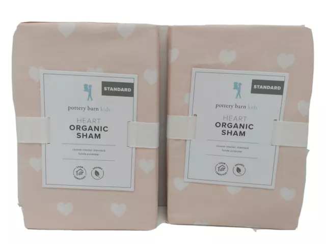 Pottery Barn Kids: rubor blanco simulado de corazón orgánico estándar 20""x26"" 2 piezas orgánico
