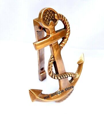 Nautical Brass Anchor With Rope Door Knocker Solid Brass Beautiful Door Knocker