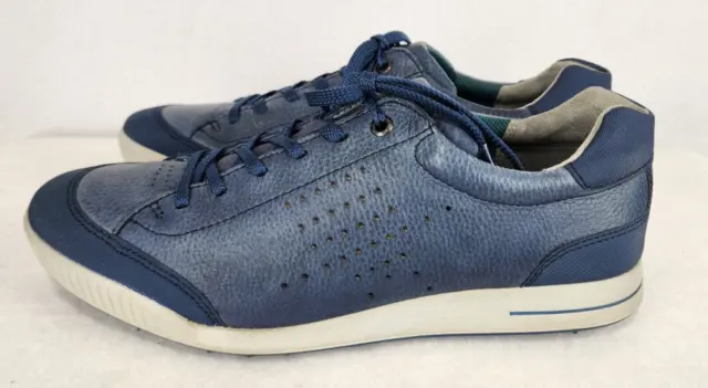 Ecco Biom Hybrid Mens Blue Leather Spikeless Golf Shoe Size 9 Euc