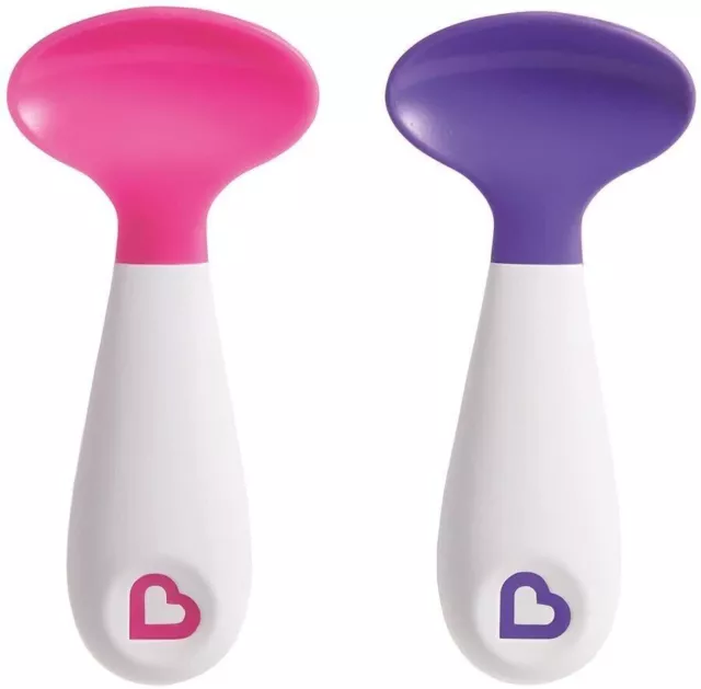 Munchkin Scooper Spoons Pink & Purple New 2pk Baby & Toddler Feeding Accessories