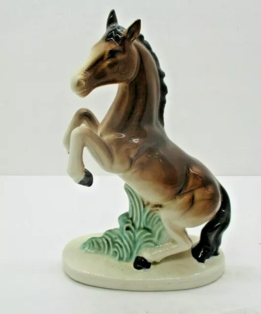 Vintage 1953 Halsey Import Porcelain Brown Horse Figurine
