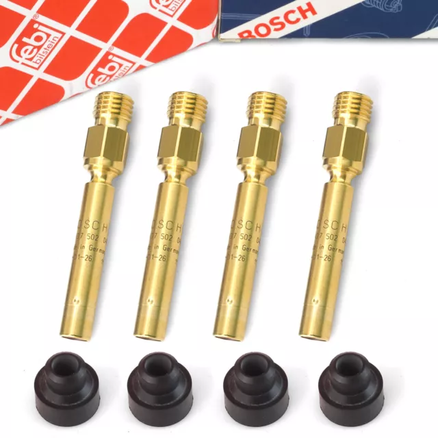 4x BOSCH Einspritzventil + 4x FEBI Halter für MERCEDES W126 W116 W460 W123 W124