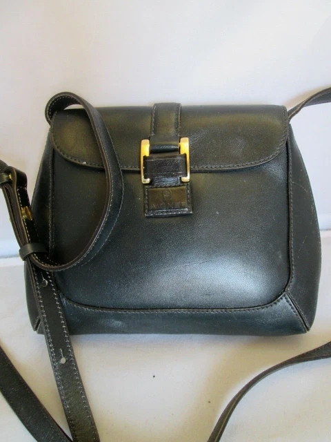 Joli petit sac à main AIGNER noir cuir  vintage bag