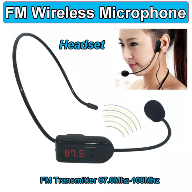 FM Wireless Microphone Portable Voice Amplifier FM Stereo Radio MIc Fit Teaching 2