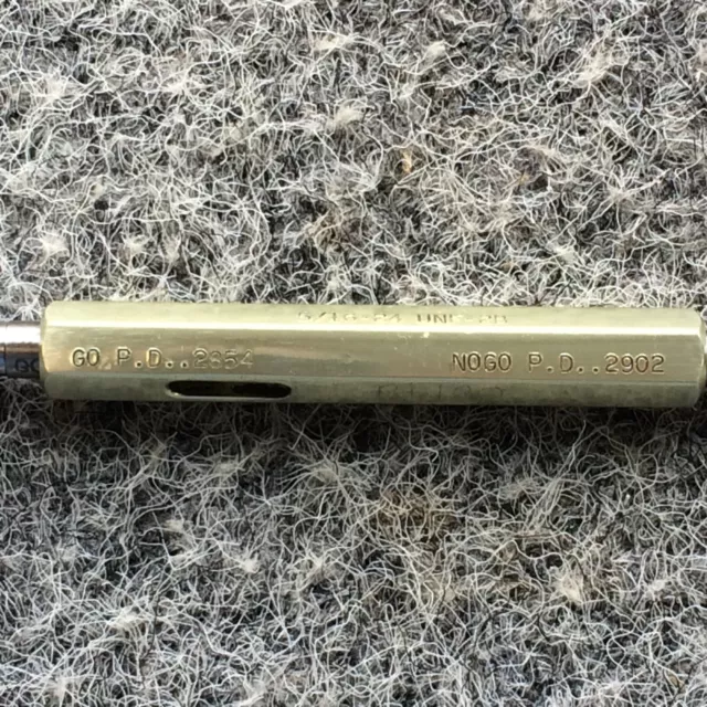 5/16 24 Unf 2B Thread Plug Gage .3125 Go No Go P.d.'s = .2854 & .2902 Nf-2B 3