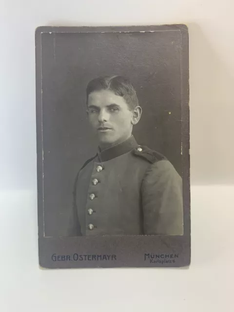 Late 19th Century Handsome Young German Soldier CDV Studio Portrait Photograph