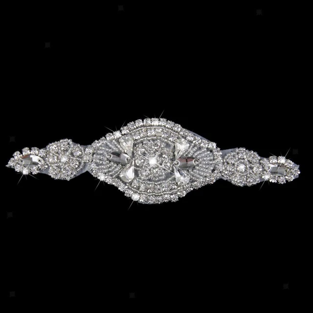 Crystal Rhinestone Iron On Applique For Wedding Bridal Dress Decor DIY