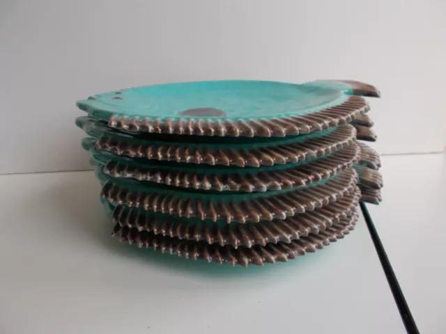 6 x 1920's BAVENT Made in France Majolica Plates Sole Fish very unique RARE 5