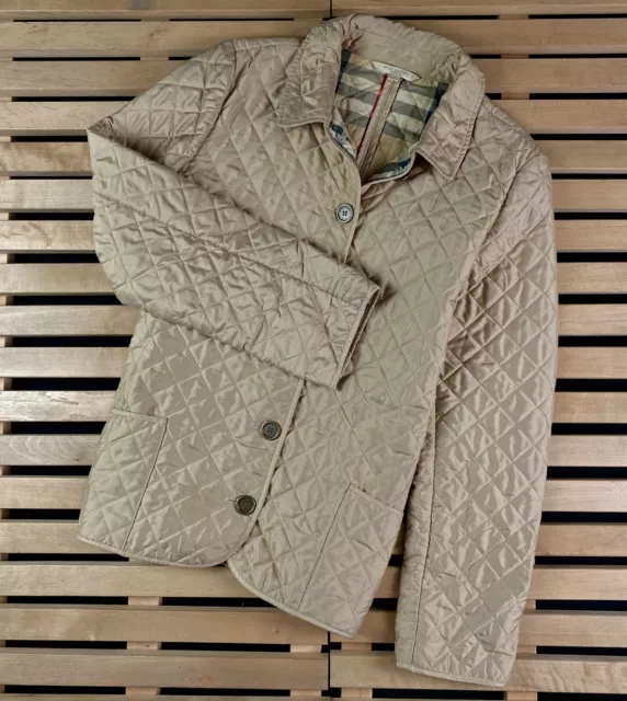 Women’s Quilted Bomber Jacket Burberry Brit Size XXL Beige