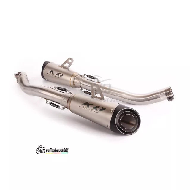 51mm Exhaust Muffler Tail Mid Connect Pipe Slip On For Kawasaki Z1000 2003-2006 2