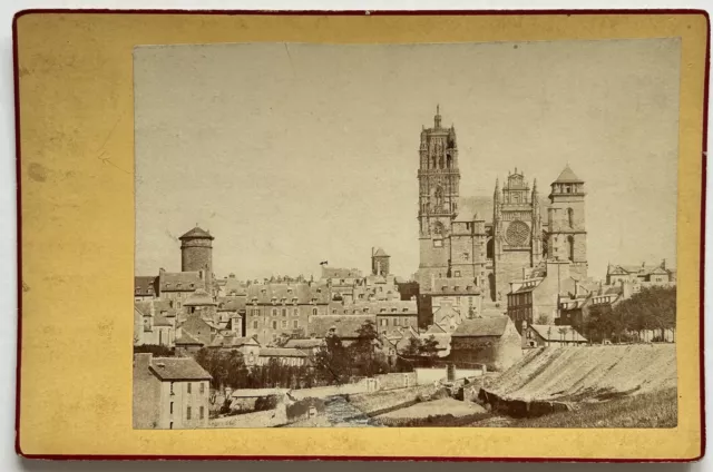 FRANCE RODEZ Vue générale La Cathédrale c1870 Photo Vintage Albumine