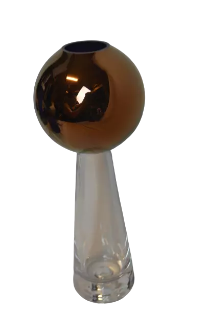 Gorgeous Tom Dixon Glass Tank Copper Stem Sculptural Vase NIB