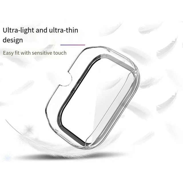 Coque De Protection PC + Film Trempé Pour Fitbit Versa 3 Et Sense - Housse Transparente Anti-Chocs