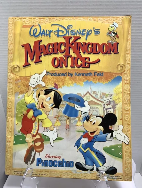 VTG Walt Disneys 1987 Magic Kingdom On Ice Starring Pinocchio Souvenir Program