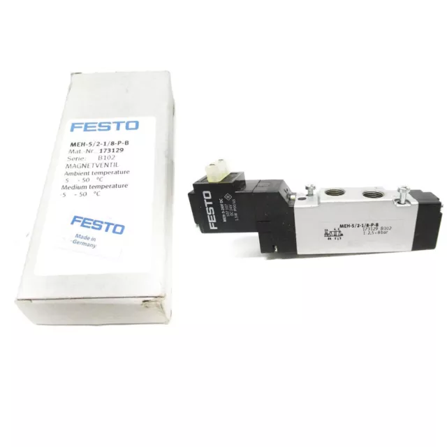 Festo Meh-5/2-1/8-P-B 173129 Pneumatic Solenoid Valve New