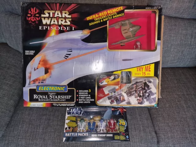 STAR WARS: Electronic Naboo Royal Starship, Open Box Unused 1999 And Droids