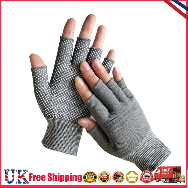 Fingerless Outdoor Bicycle Anti-skid Half Finger Fishing Gloves (Grey) *Z