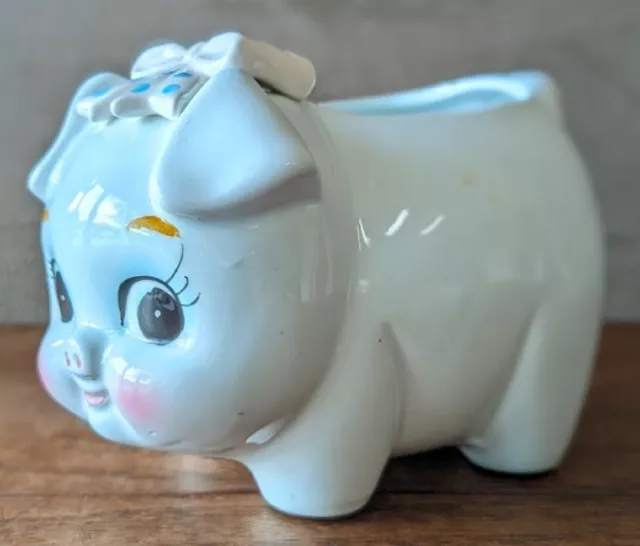 Rubens Originals Pig Planter 5186 Japan Pale Blue Hand Painted 6 x 3.25 x 4 Tall